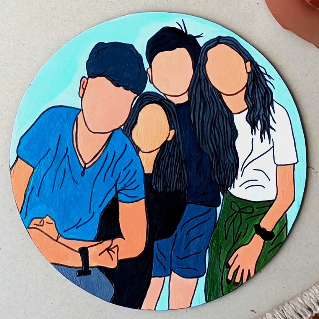 Photo Personalized Hand-Painted MDF Wood Portrait