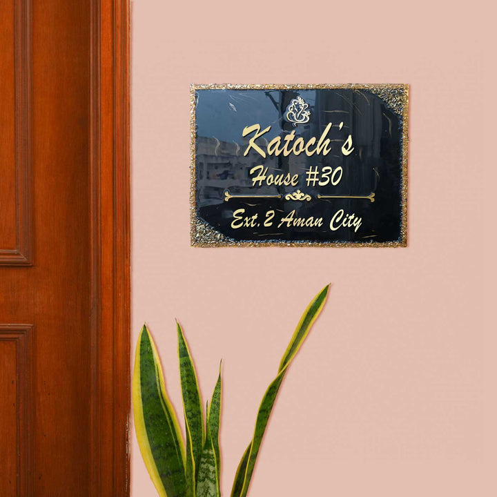 Personalized Black & Gold Resin Name Plate