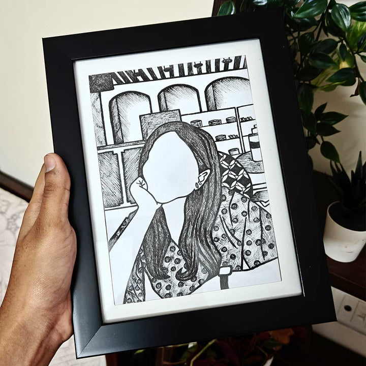 Photo Personalized Sketch Art MDF Wood Portrait