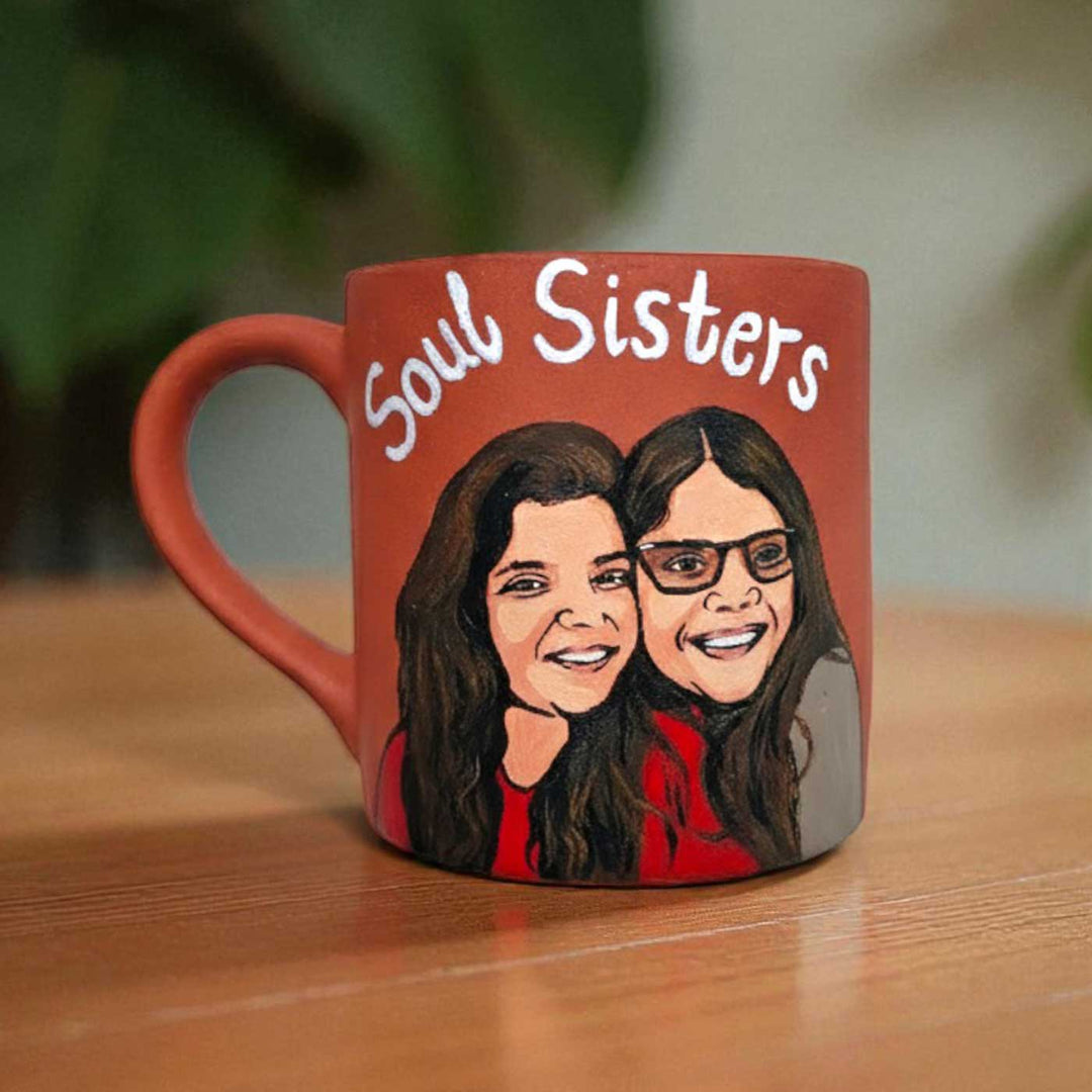 Photo Personalized Hand-Painted Soul Sister Terracotta Mug