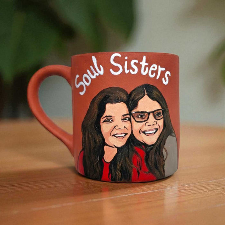 Photo Personalized Hand-Painted Soul Sister Terracotta Mug
