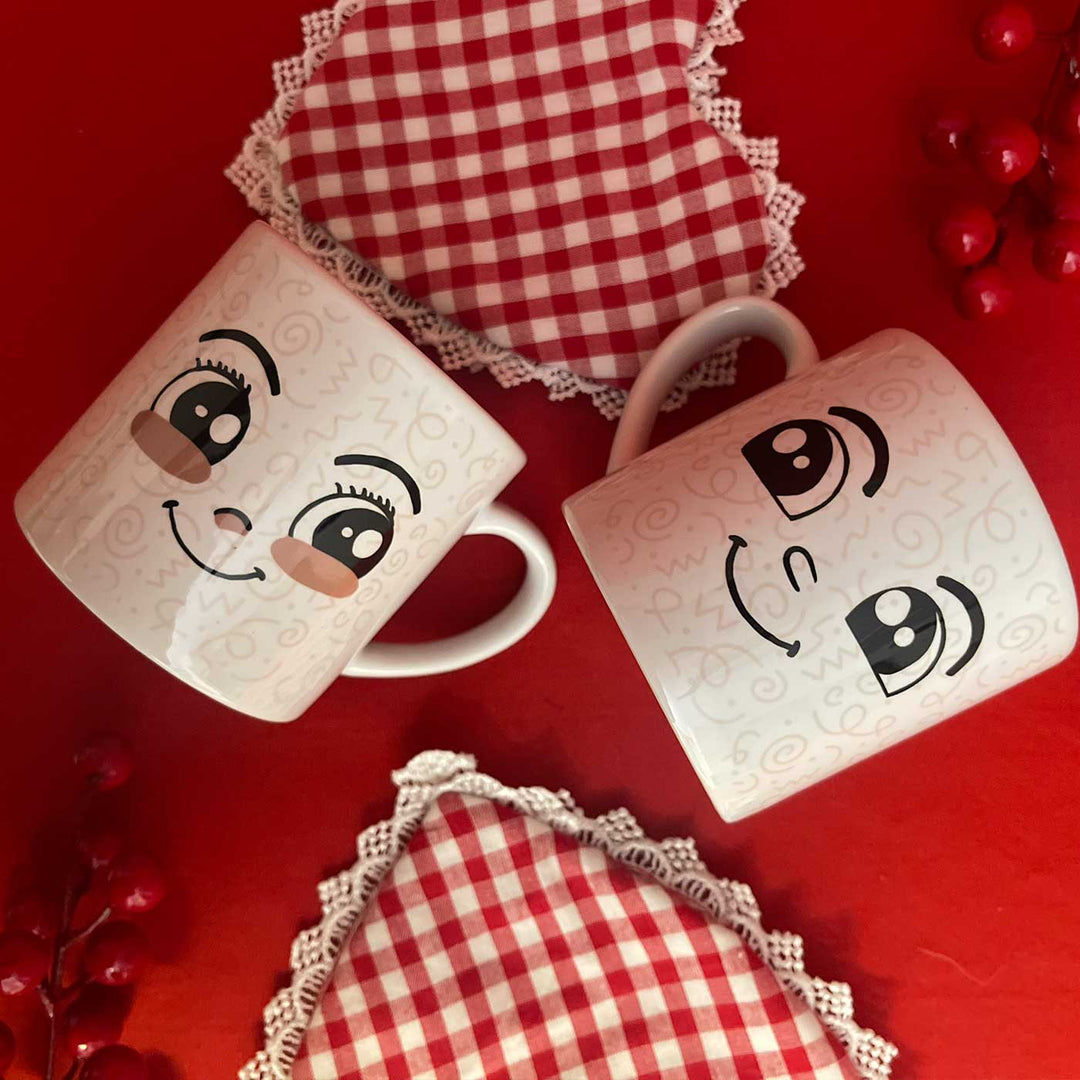 4 Pc | Personalized Hand-Illustrated Ceramic Mood Mugs