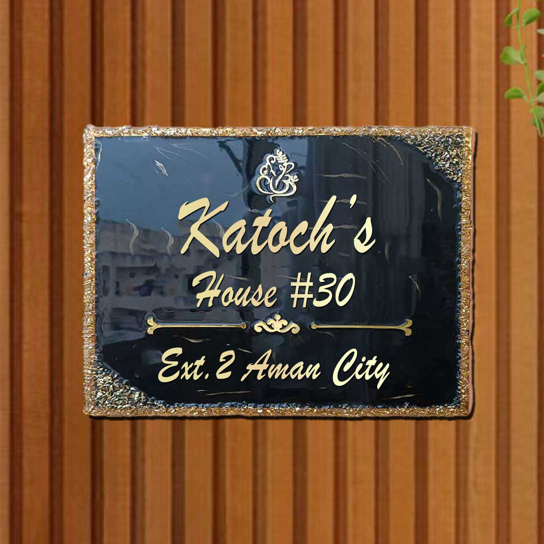 Personalized Black & Gold Resin Name Plate