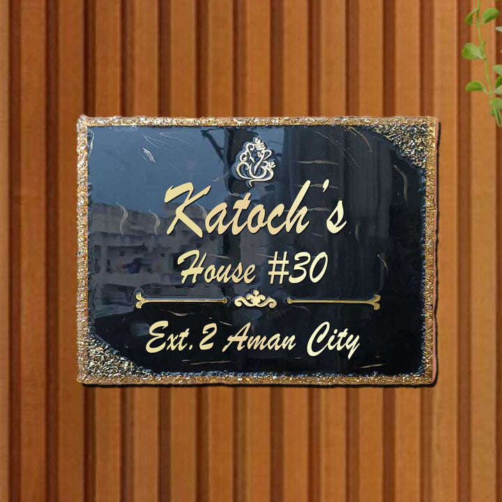 Personalized Black & Gold Resin Name Plate