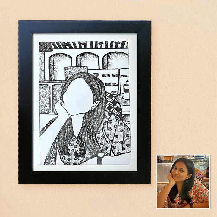 Photo Personalized Sketch Art MDF Wood Portrait
