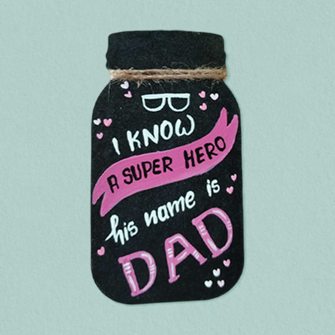 Personalized Black Jar Theme MDF Wood Fridge Magnet For Fathers