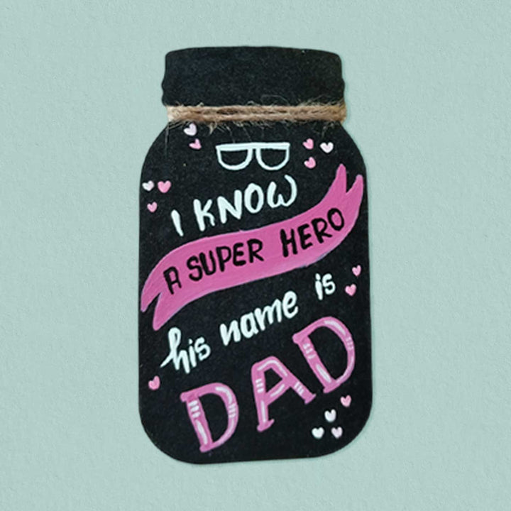 Personalized Black Jar Theme MDF Wood Fridge Magnet For Fathers
