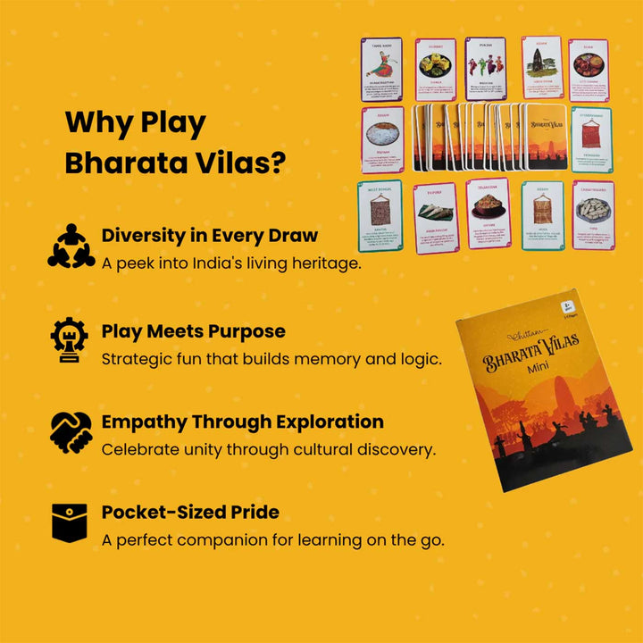 Bharata Vilas Mini Card Game for Kids | Learn Indian States & Culture | 8+ Years
