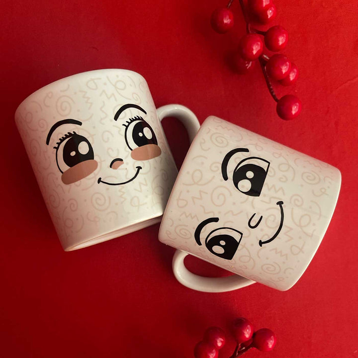 4 Pc | Personalized Hand-Illustrated Ceramic Mood Mugs