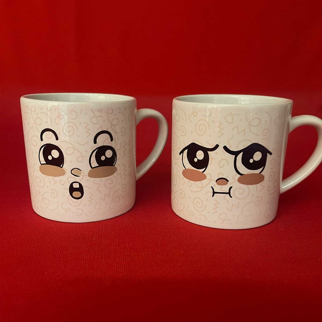 4 Pc | Personalized Hand-Illustrated Ceramic Mood Mugs