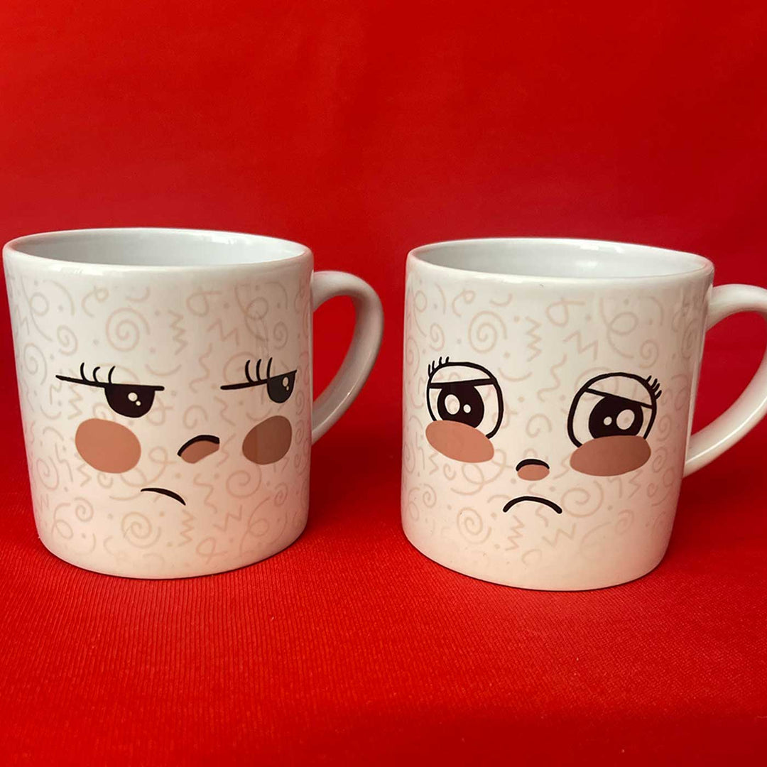 4 Pc | Personalized Hand-Illustrated Ceramic Mood Mugs