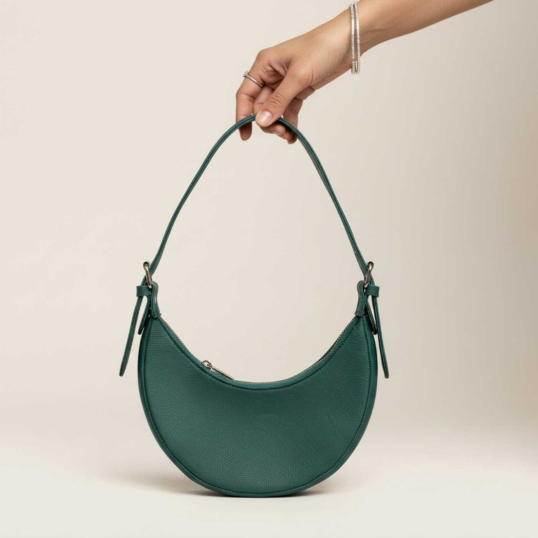Forest Vegan Leather Mini Moon Bag