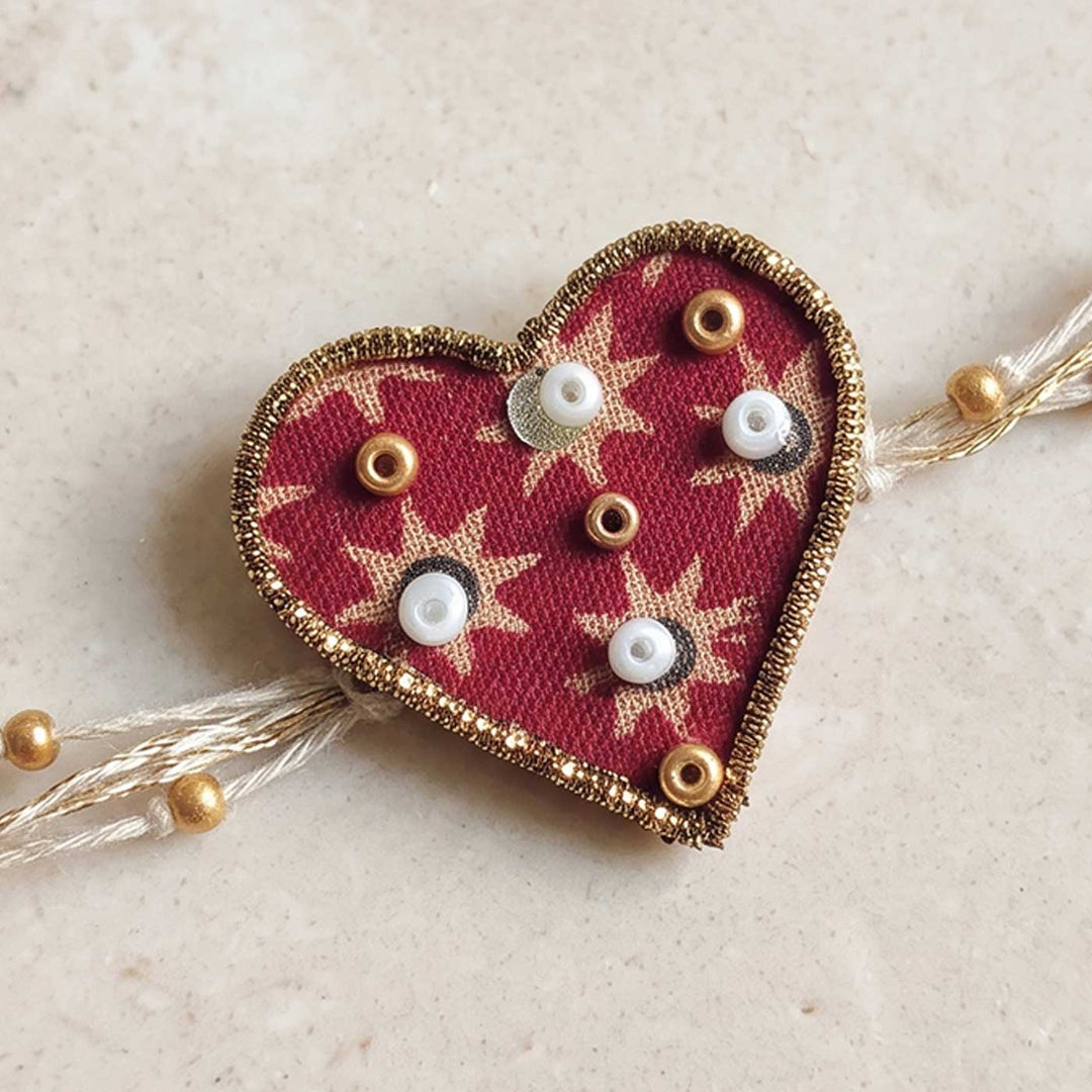Nakshatra Ajrakh Block Print Rakhi With Roli Chawal For Brother