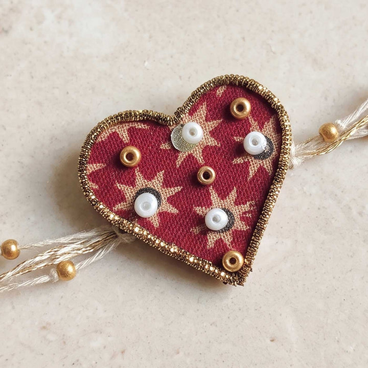 Nakshatra Ajrakh Block Print Rakhi With Roli Chawal For Brother