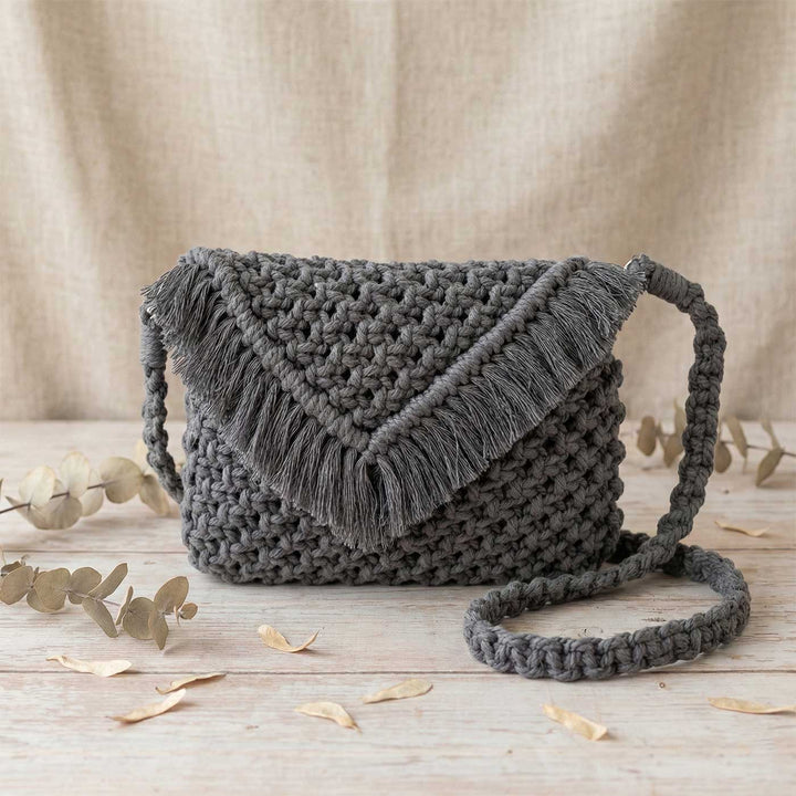 Handmade Macrame Clutch Bag With Sling