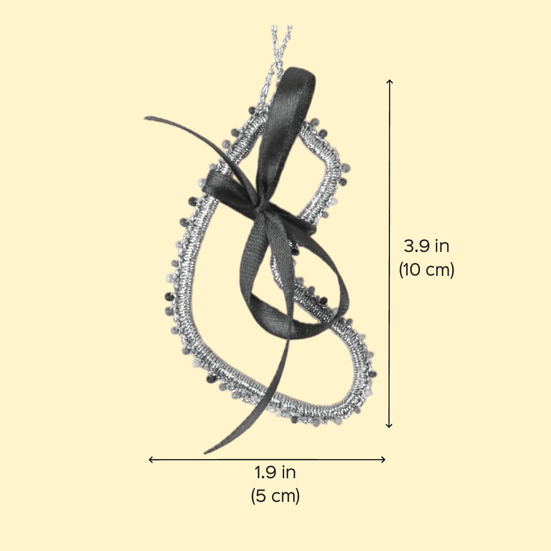 2 Pc | Handmade Beaded Gold Stocking Ornaments For Christmas Decoration