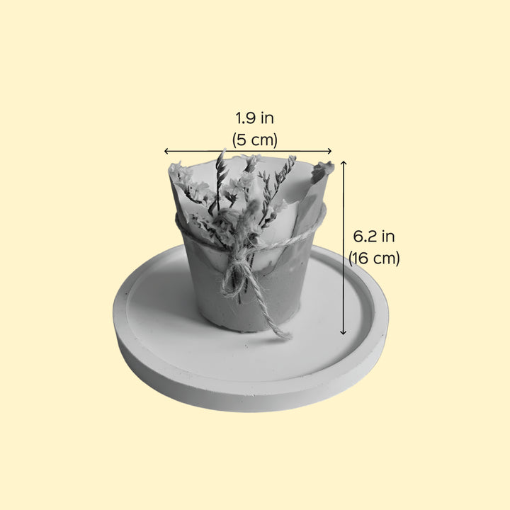 Handmade Cement And Soy Wax Lavendar Scented Candle