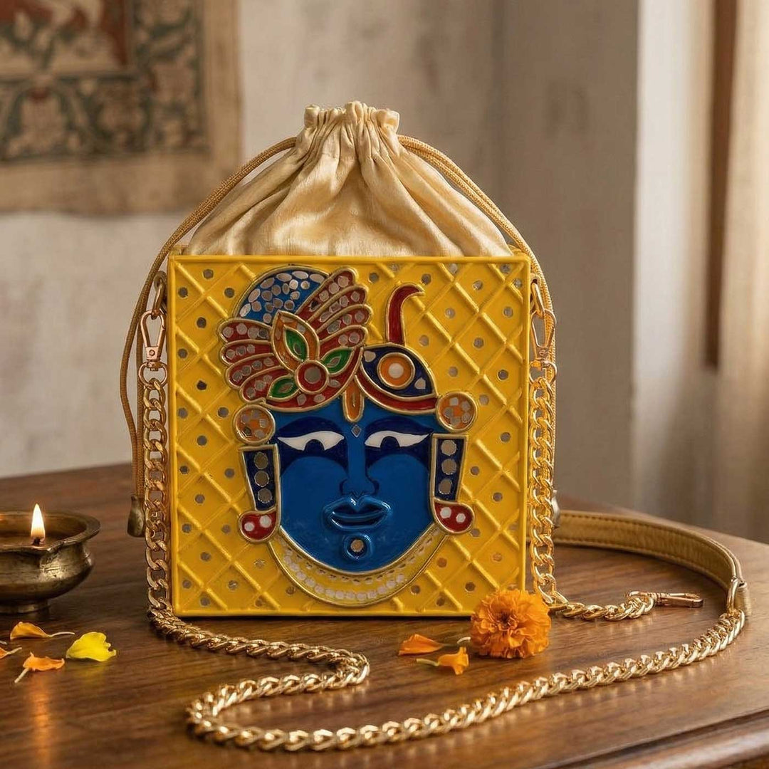 Handcrafted Shreenathji Lippan Art Potli Sling Bag