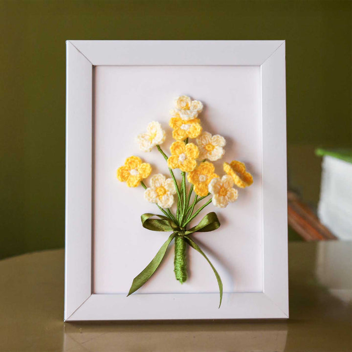 Personalized Handmade Crochet Flower Frame