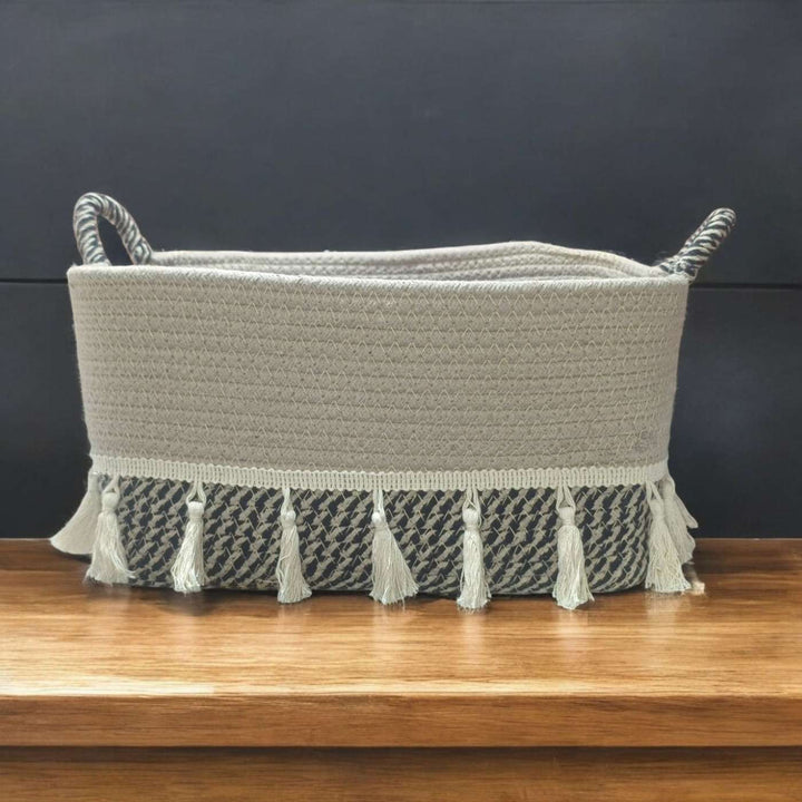 Handmade Coil Basketry Cotton Rope Storage Baskets
