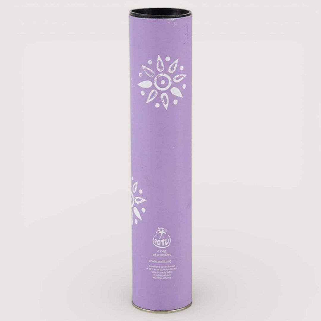Purple Leaf Dupatta Block Print DIY Kit | Includes 1 White cotton dupatta, 1 Fabric paint, 1 Wooden block And 1 Sponge