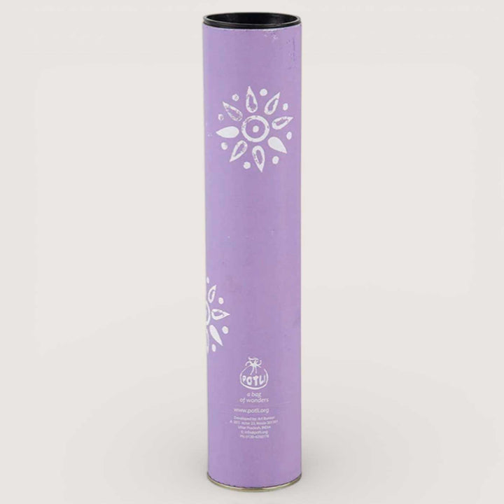 Purple Leaf Dupatta Block Print DIY Kit | Includes 1 White cotton dupatta, 1 Fabric paint, 1 Wooden block And 1 Sponge