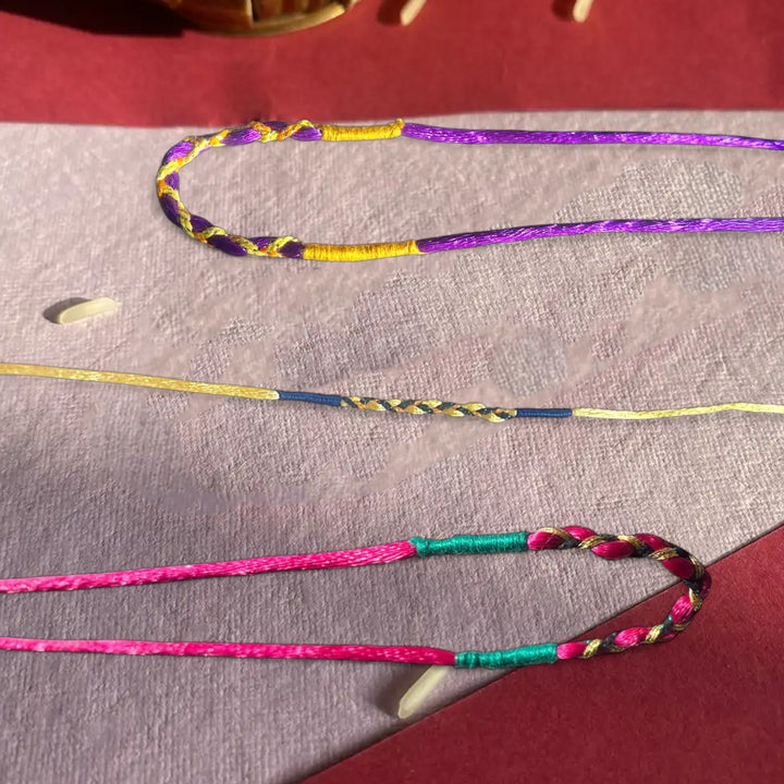 Handmade Ecofriendly Braided Multicolour Rakhi With Roli Chawal