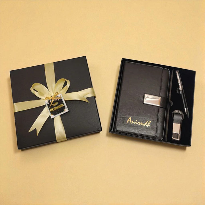 3 Piece Premium Dairy Set Rakhi Gift | Includes Dairy , Pen, Key holder