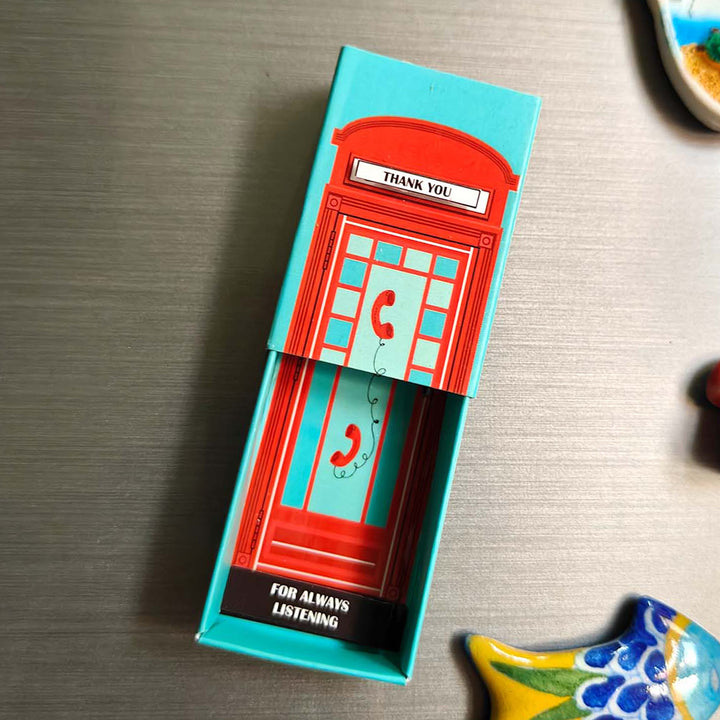 Handmade Telephone Booth Paper Fridge Magnet
