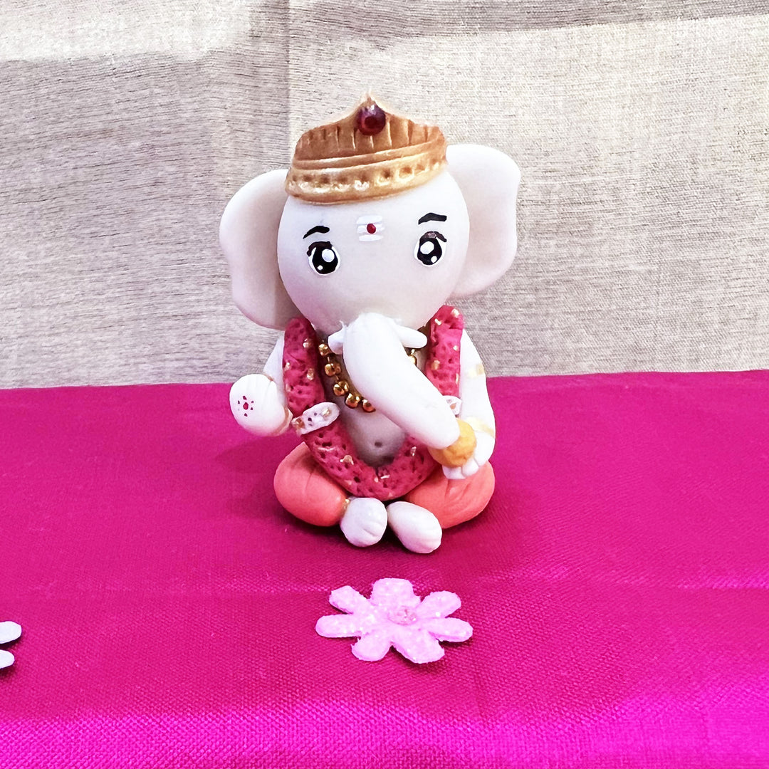 Handmade Miniature Ganesha Clay Golu Doll For Festive Decor