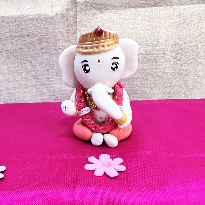 Handmade Miniature Ganesha Clay Golu Doll For Festive Decor