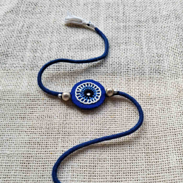 Handmade Mirror Work Nazar Na Lage Rakhi With Roli Chawal For Brother