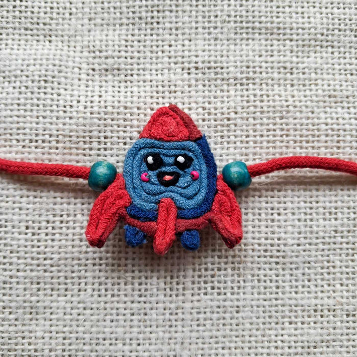 Handmade Doriwork Rocket Kids Rakhi With Roli Chawal For Brother