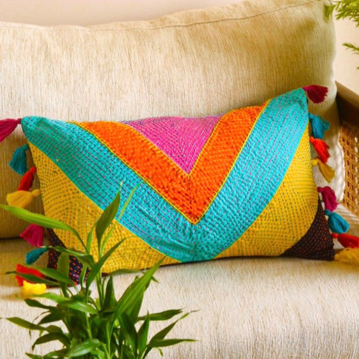 Multicolor Banjaran Kantha Cotton Cushion