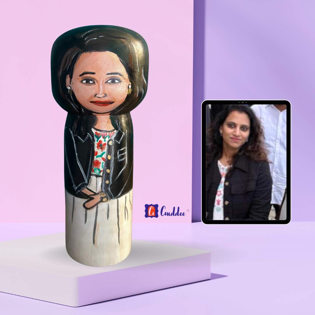 Personalised Hand painted wooden Doll - Female - Large