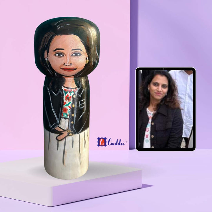 Personalised Hand painted wooden Doll - Female - Large