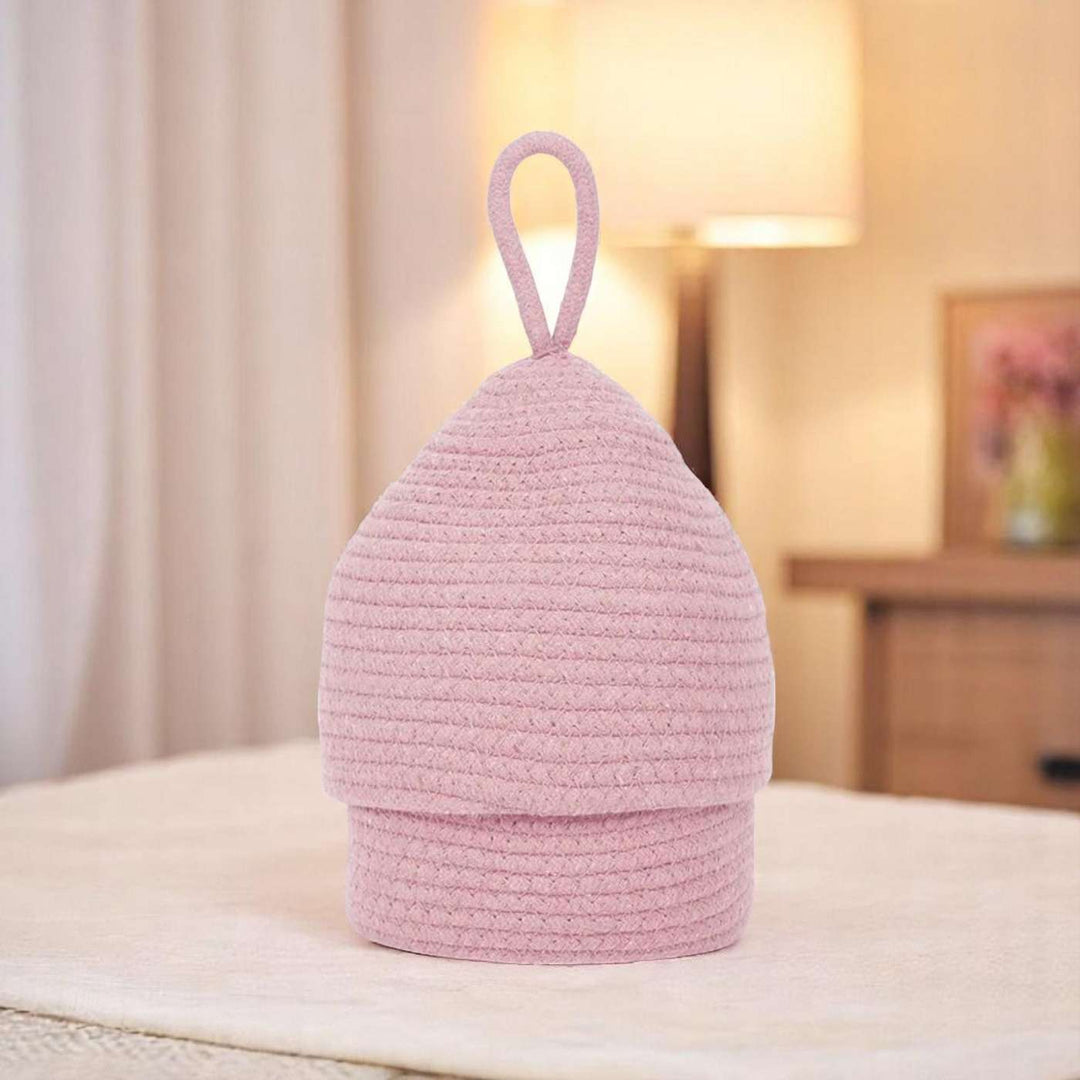 Cute Multipurpose Coil Basketry Handmade Foldable Cotton Rope Baskets For Kids