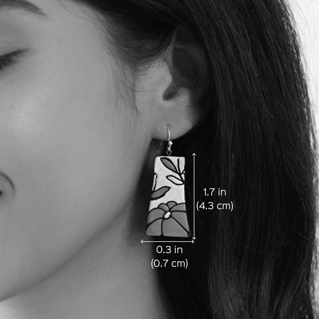 Handmade Pastel Petal Terracotta Earrings