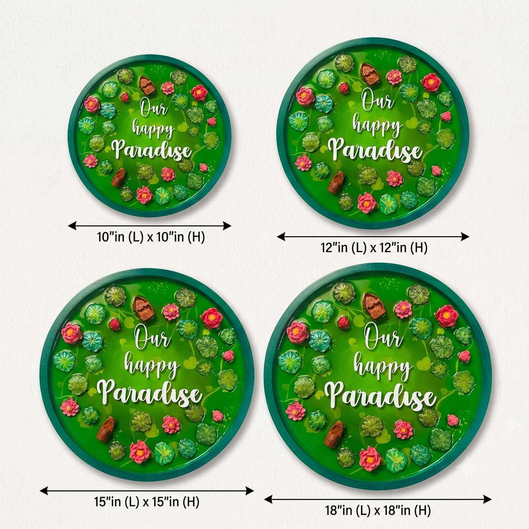 Lily Pond 3D Realistic Personalized Round Resin & Wooden Name Plate With Acrylic Letters For Home