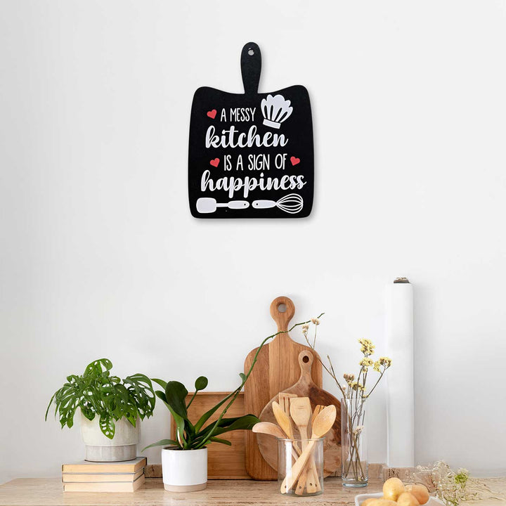 Handmade Decoupage Messy Kitchen MDF Wood Decorative Plaque