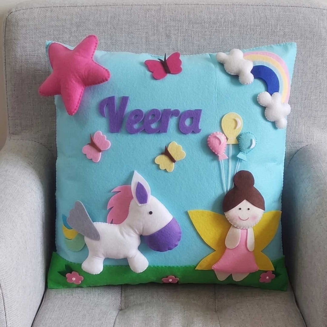 Personalised 3D Unicorn Fairy Felt Pillow