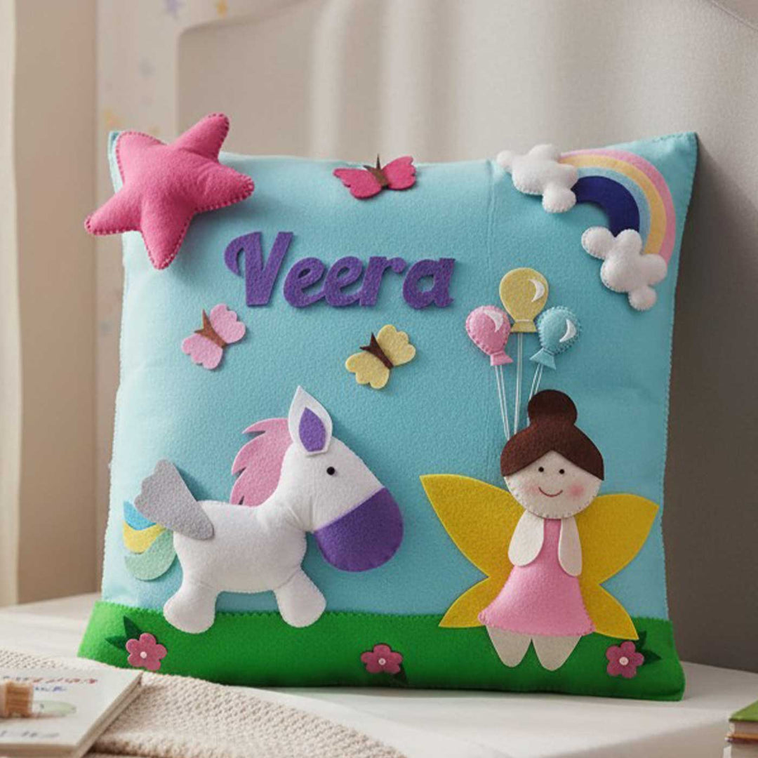 Personalised 3D Unicorn Fairy Felt Pillow
