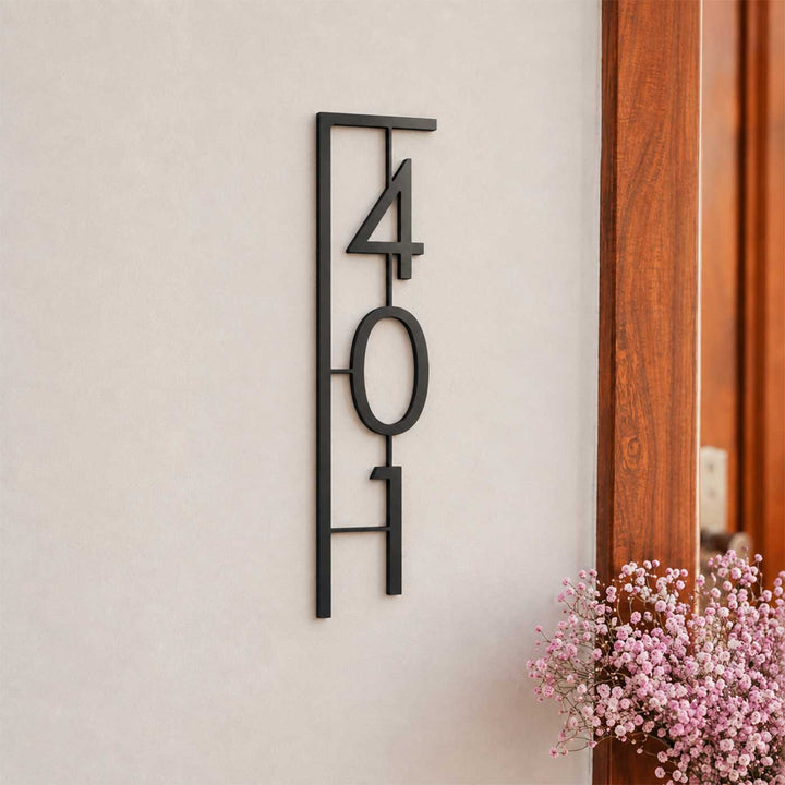 Personalized House Number Laser Cut Mild Steel Metal Name Plate For Home