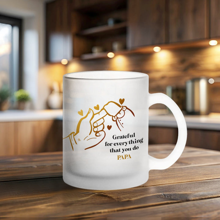 Printed Father Theme Glass Mug