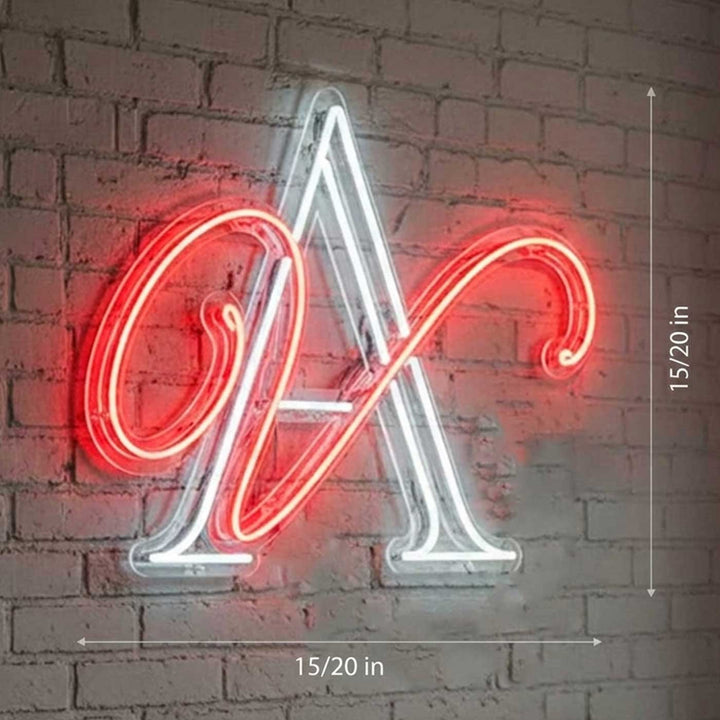 Personalized Couple Initials Monogram Neon Light Sign Board For Wall Decor