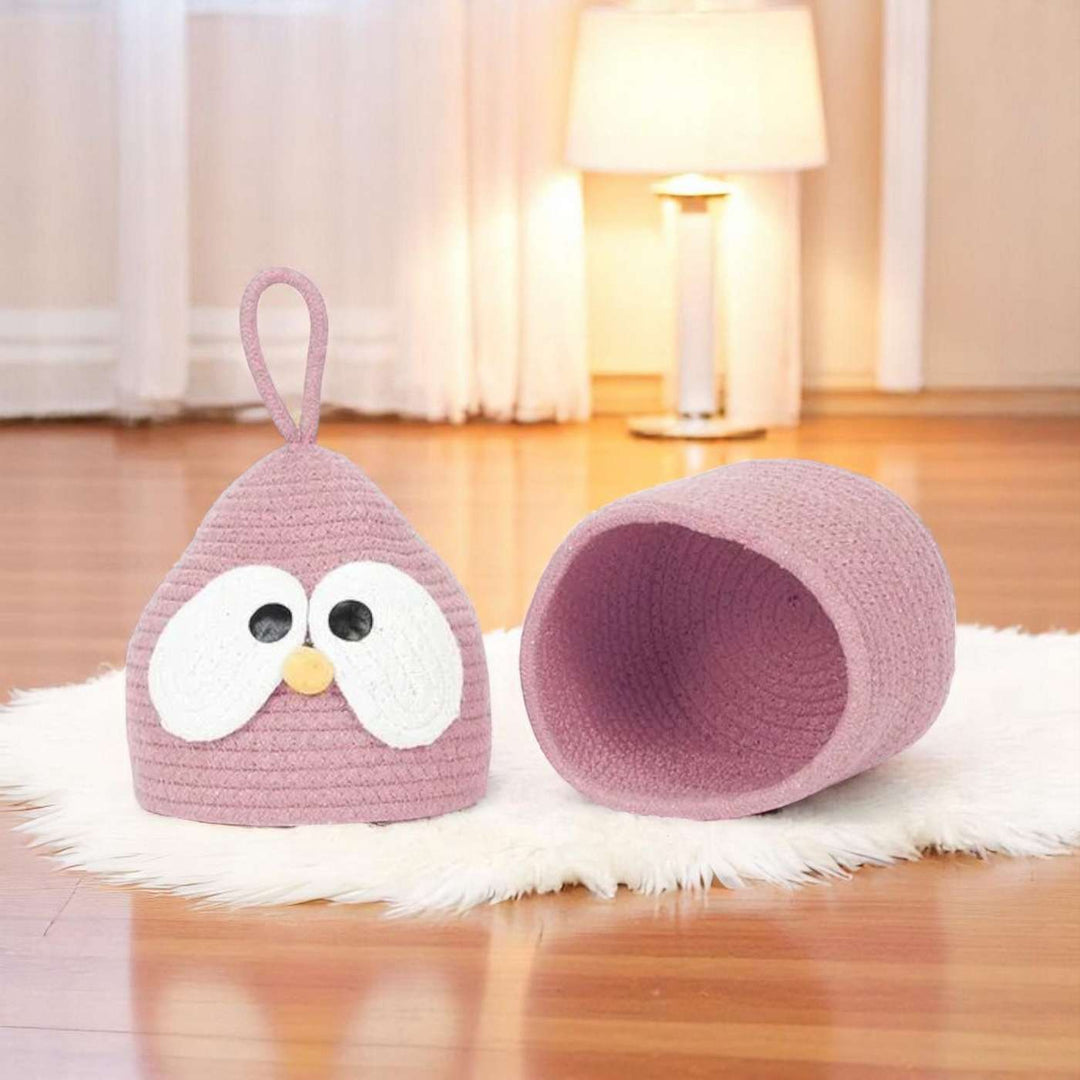Cute Multipurpose Coil Basketry Handmade Foldable Cotton Rope Baskets For Kids