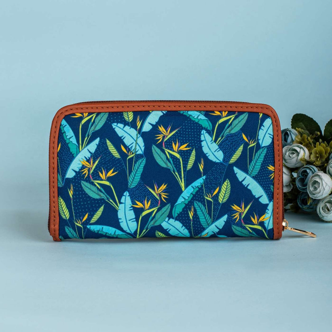 Birds of Paradise Vegan Leather Zipper Wallet