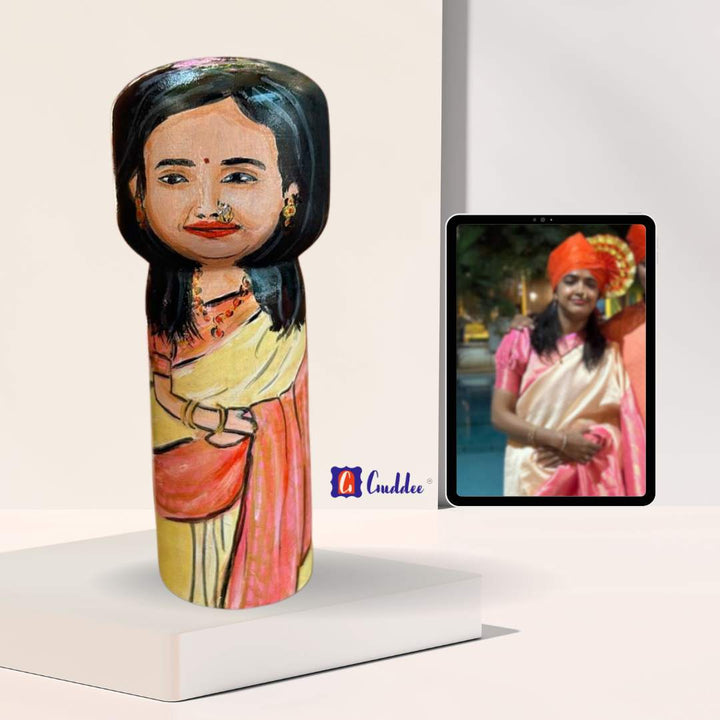Personalised Hand painted wooden Doll - Female - Large