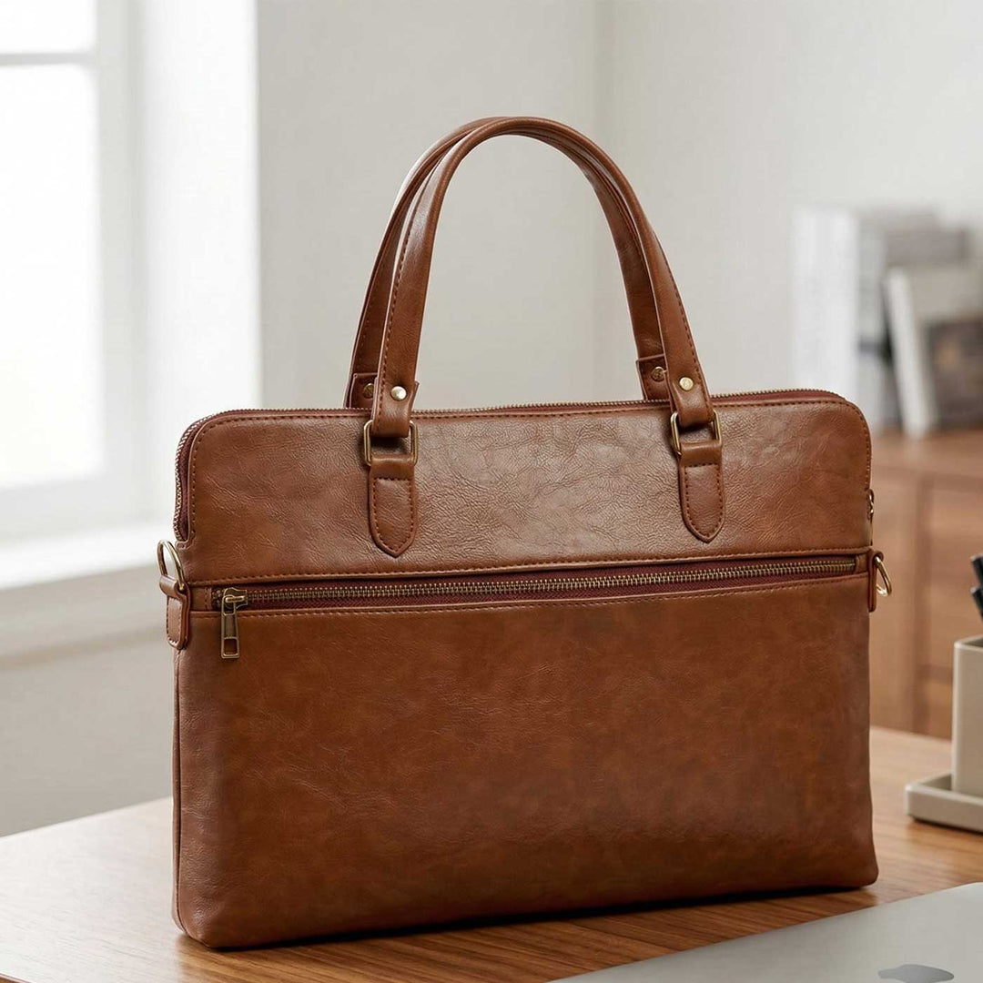 Classic Vegan Leather Laptop Bag