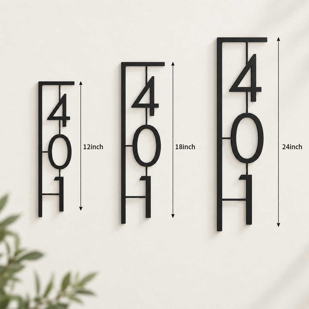 Personalized House Number Laser Cut Mild Steel Metal Name Plate For Home